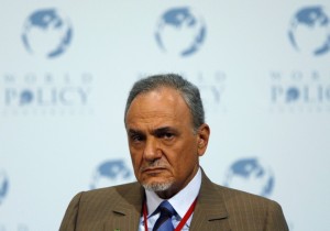 Prince al-Saud of Saudi Arabia attends a plenary session at the 1st World Policy Conference in Evian