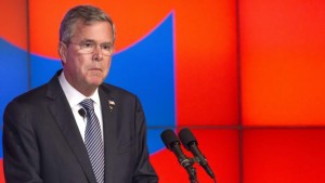 Former Florida governor and Republican presidential contender Jeb Bush delivers a speech, "Taking on Mt. Washington" at Florida State University in Tallahassee