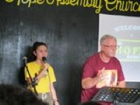 Danielle interpreting Daddy preaching 4